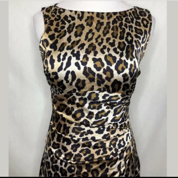 Cache Leopard dress Fitted print Size 4 - Picture 3 of 9